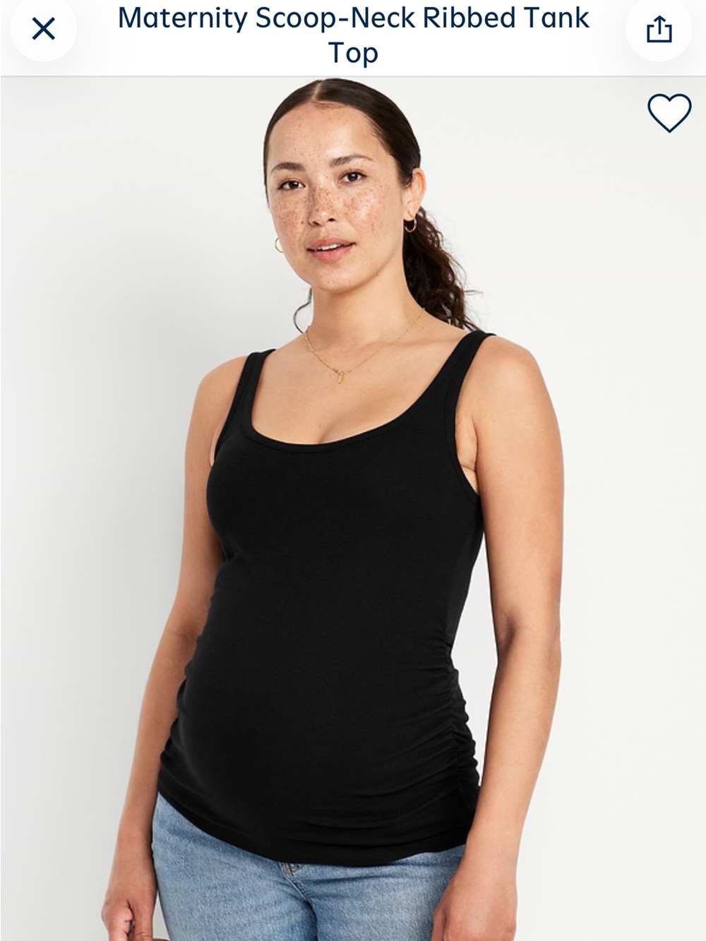 Old Navy Maternity Scoop Neck ribbed Tank Top - Black Jack